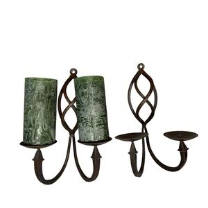 Unbranded Spanish/Italian‎ style metal wall sconces. Set of two.